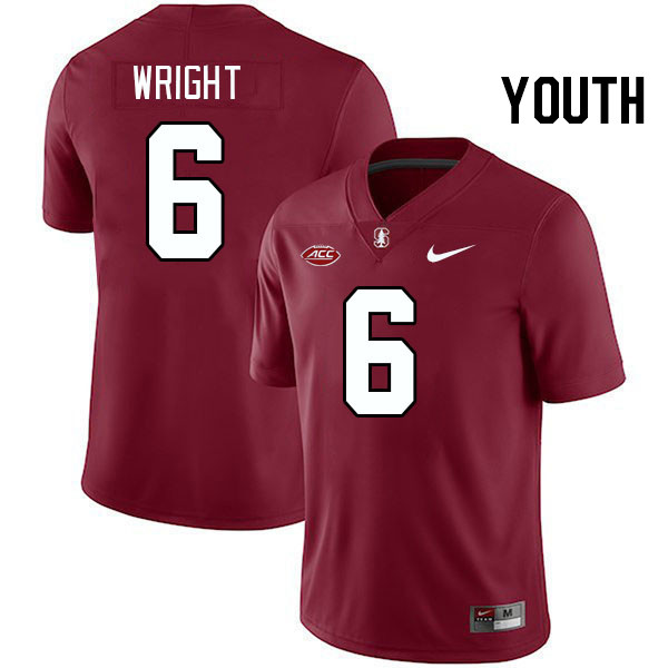 Youth #6 Collin Wright Stanford Cardinal 2024 ACC Conference College Football Jerseys Stitched-Cardi